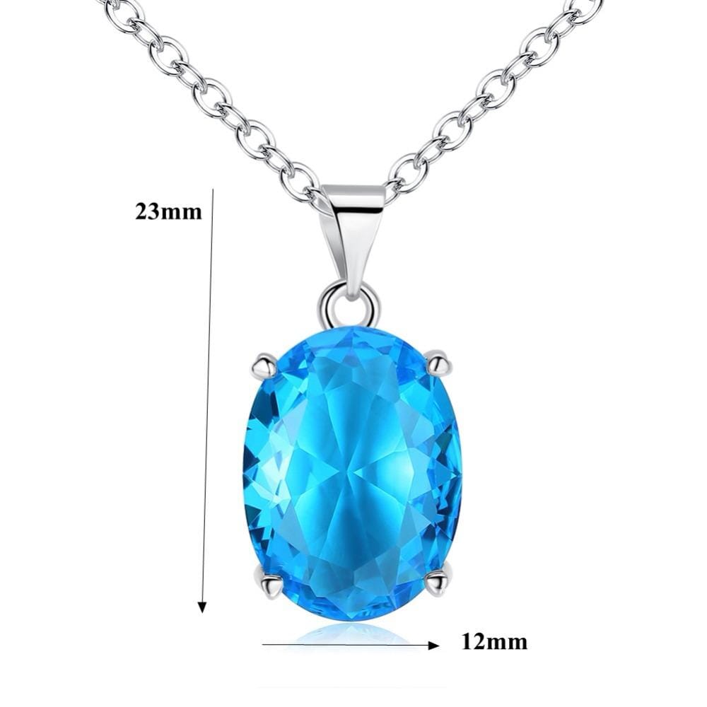 Aquamarine Oval Pendant NecklaceNecklace