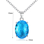 Aquamarine Oval Pendant NecklaceNecklace
