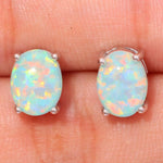Green Fire Opal Geometric Stud EarringsEarrings