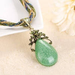 Retro Ethnic Style Alloy Rhinestone Link Chain Choker Bib Stress Reliever NecklaceNecklaceGreen
