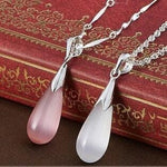 Rain Drop Cat's Eye Moonstone Pendant NecklaceNecklace