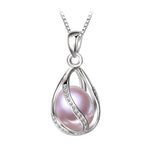 Freshwater Pearl Silver NecklaceNecklacePurple