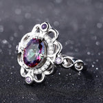 Lovely Rainbow Mystic Topaz Amethyst Ring - 925 Sterling SilverRing