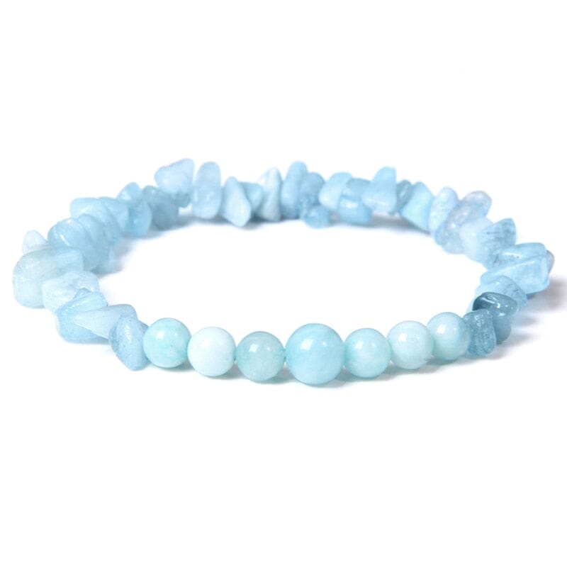 Natural Aquamarine Chip Crystal Beads BraceletBracelet17cm