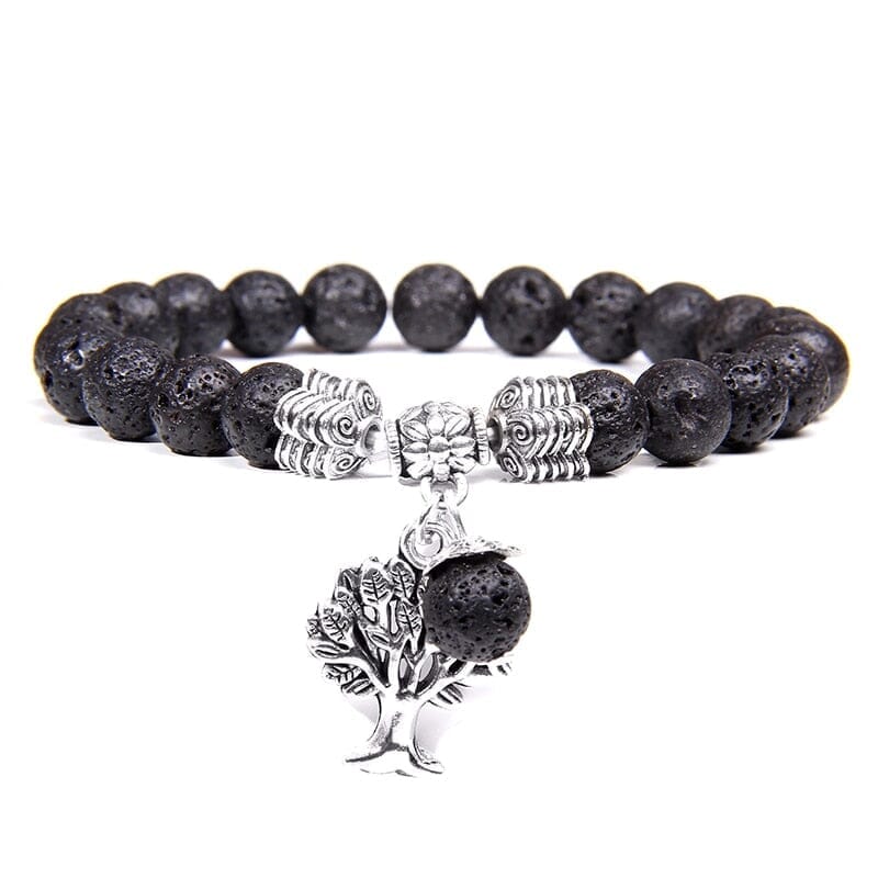 Natural Tiger Eye Stone Tree of Life BraceletsBraceletlava stone beads17cm