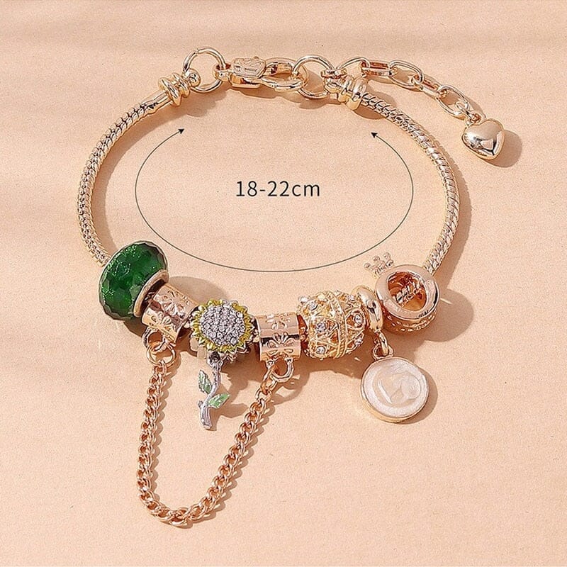 Creative Crown and Sunflower Charm BraceletBracelet
