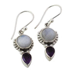 Natural Moonstone Pear Dangling EarringsEarrings