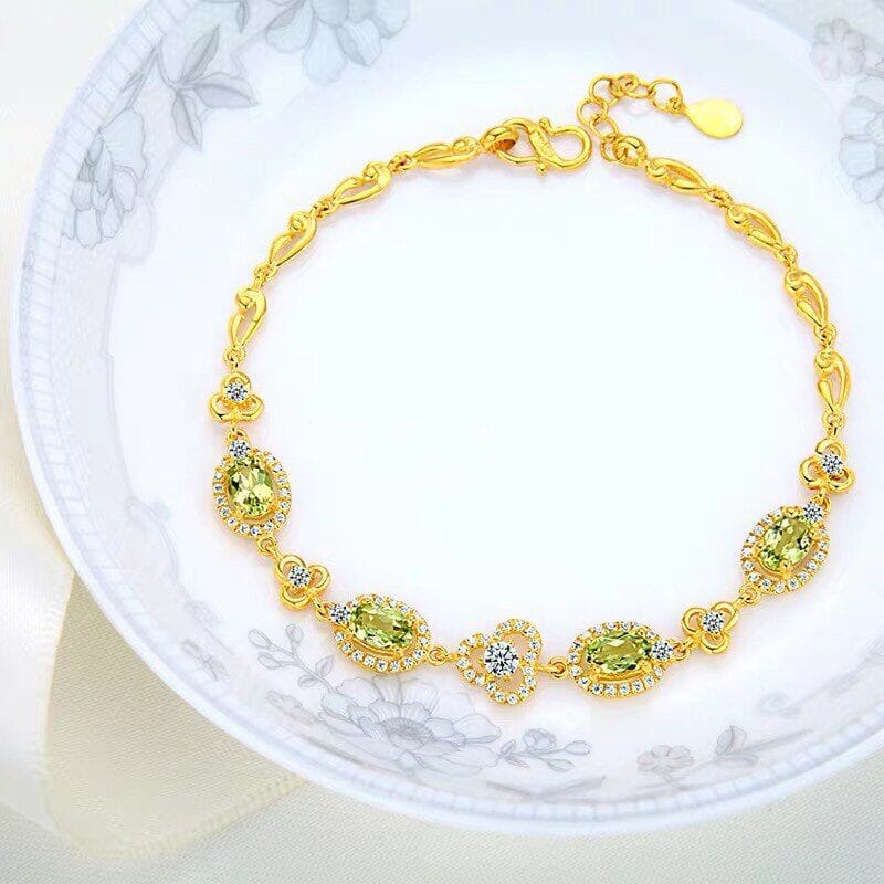 Shiny Peridot Stone Trend BraceletBracelet
