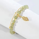 Hetian Jade Flowers and Leaf BraceletBracelet