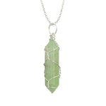 Natural Healing Rock Crystal Pendant NecklaceNecklaceSilver-Aventurine