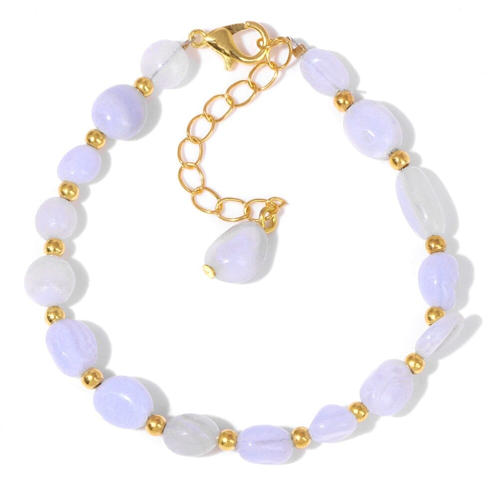 Natural Tiger Eye Stone Irregular Chip BraceletBraceletPurple Agate