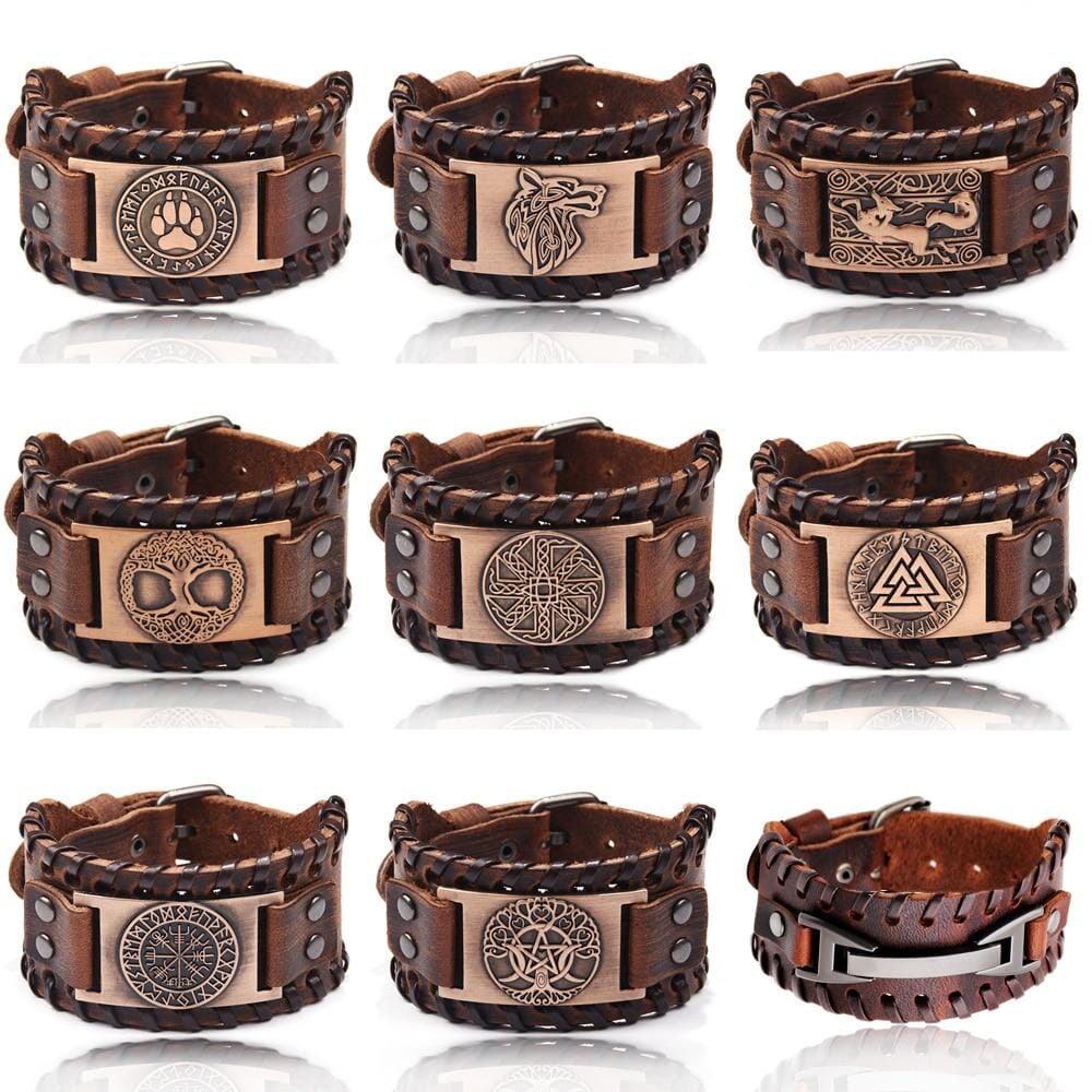 Punk Braided Rope Leather Cuff Bracelet – AtPerry's Healing Crystals