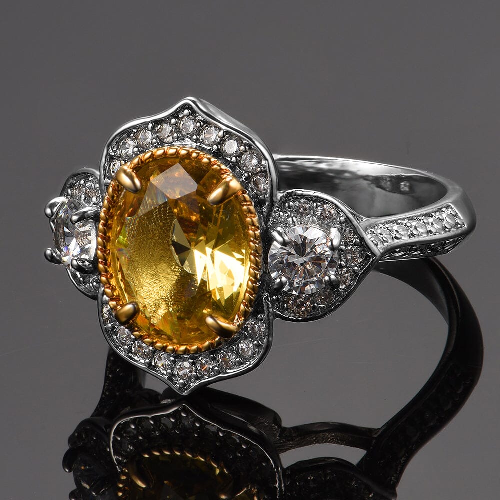 Precious Citrine Ring - 925 Sterling SilverRing