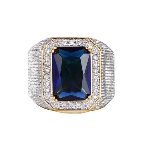 Cool Punk Night Clubs Sapphire Gem Gold Unisex RingRing