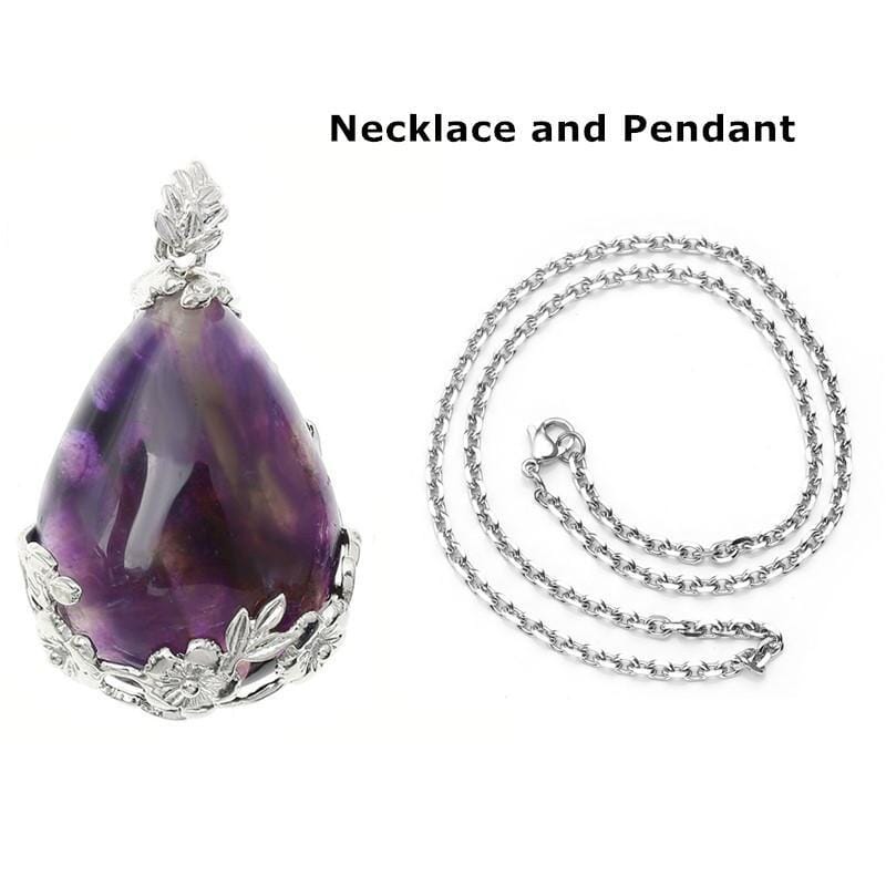 Amethyst Teardrop Pendant or Amethyst Teardrop NecklaceNecklacePendant and Necklace