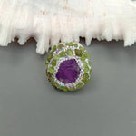 Rough Raw Amethyst Peridot Adjustable RingRing