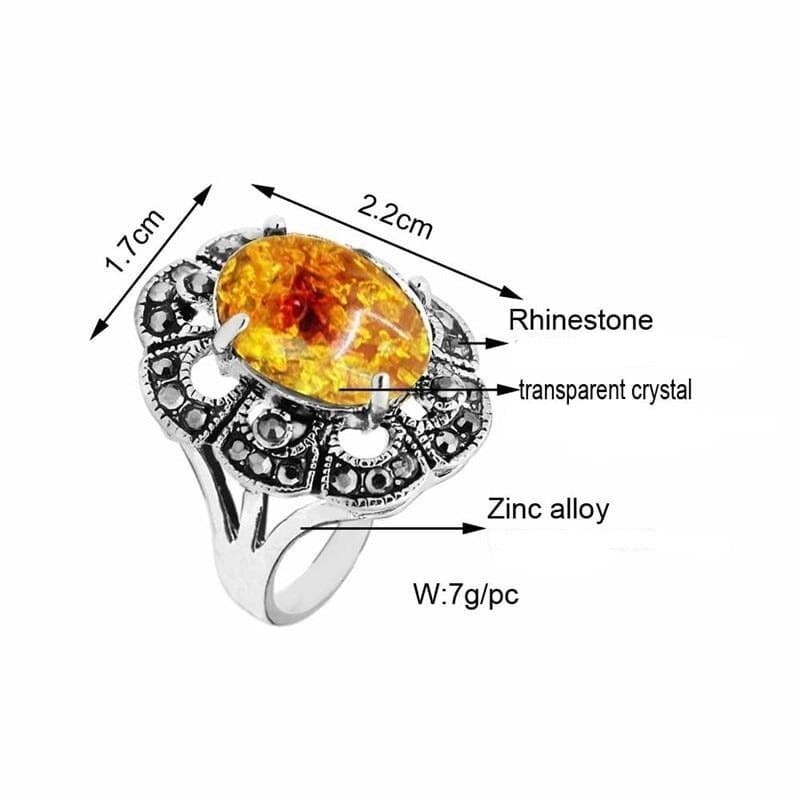 Classic Natural Amber Stone RingRing