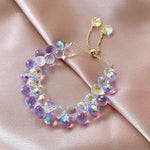 Summer New Braided Crystal Charm Adjustable BraceletBraceletPurple