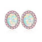 Exquisite Pink White Fire Opal Pink Topaz EarringsEarrings