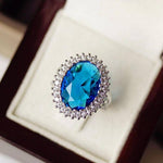 Trendy Oval Gemstones Ring - 925 Sterling SilverRing