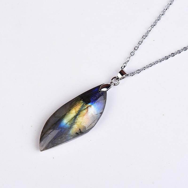 Natural Labradorite Leaf Shape PendantPendant