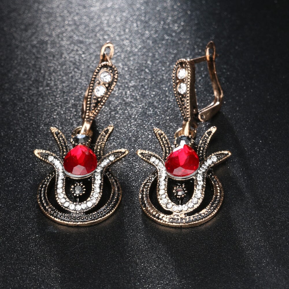 Turkish Lily Flower Set - Pendant/EarringsJewelry Set