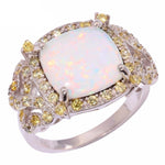 Crab Inspired White Fire Opal Gold Wedding RingRing9