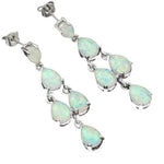 White, Blue & Orange Fire Opal Long Stud EarringsEarrings