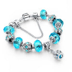 Crystal Beads Silver Charm BraceletBraceletSapphire