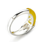 Amber Gemstone Authentic S925 Fine Jewelry Ring Sterling Silver - ResizeableRing