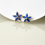 Exquisite Luxury Sapphire CZ Five-pointed Stud Earrings - 925 Sterling SilverEarrings