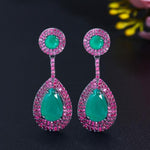 Brazilian Emerald Pink Topaz Drop Earrings - 925 Sterling SilverEarrings