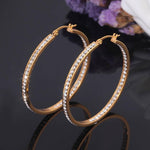 BOHO Silver/Blue & Gold/White Crystal Hoop EarringsEarrings