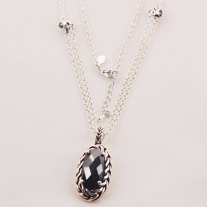Romantic Black Onyx Necklace - 925 Sterling SilverNecklace