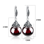 Lovely Retro Ruby Earrings - 925 Sterling SilverEarrings