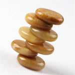 Assorted 7 pieces/lot Palm Stone Jade Crystal Reiki Healing Chakra With Free PouchRaw StoneYellow Jade