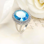 Trendy Oval Gemstones Ring - 925 Sterling SilverRing8Blue