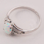White Fire Australian Opal Silver RingRing