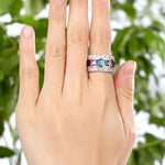 Multi Gemstone Ring - 925 Sterling SilverRing
