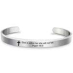 Bible Verse Stainless Steel WWJD Cuff Bracelet BangleBracelet3