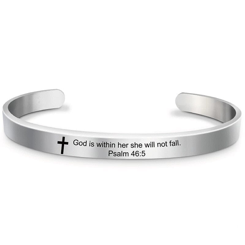Bible Verse Stainless Steel WWJD Cuff Bracelet BangleBracelet3