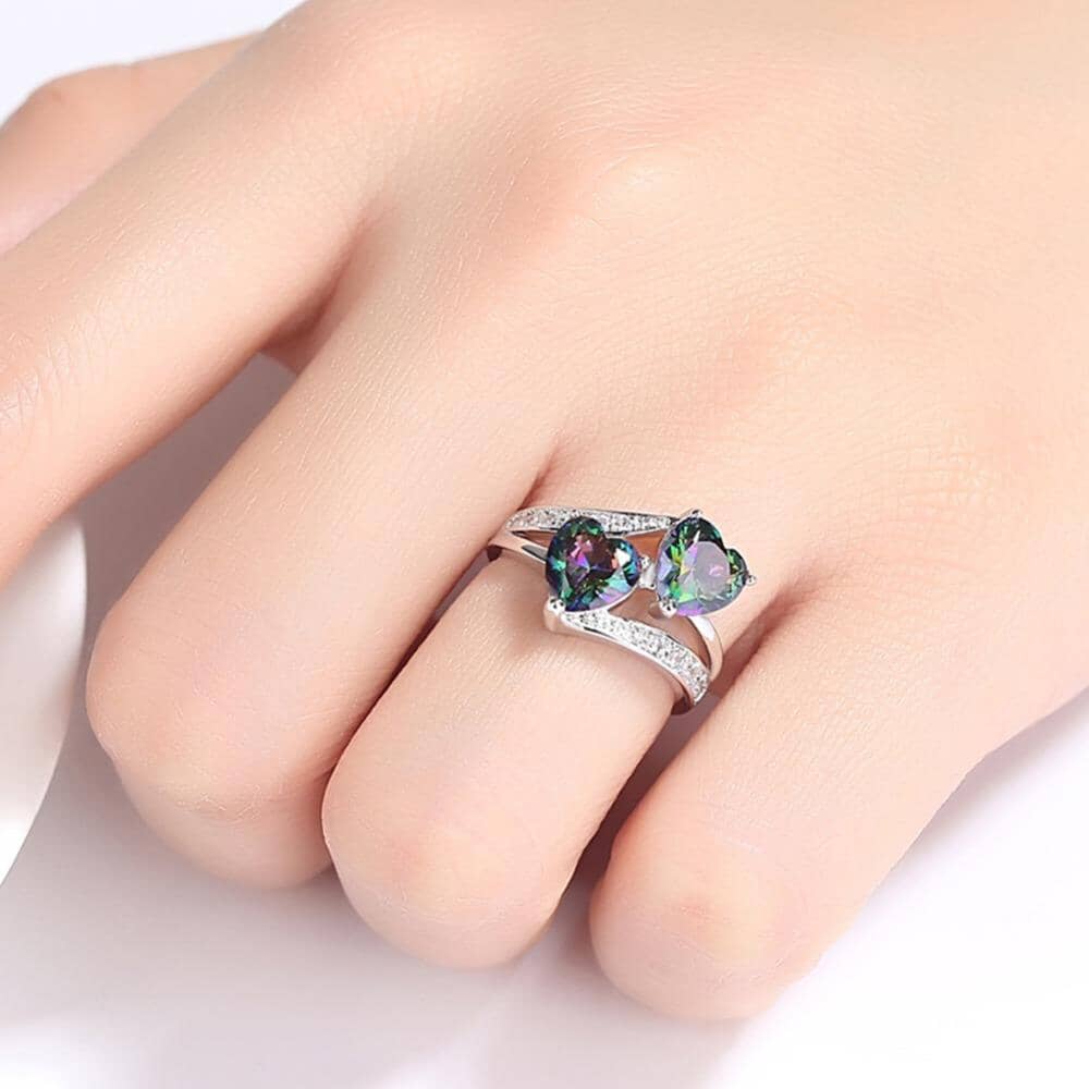 Twin Heart Mystic Topaz RingRing