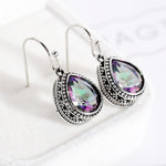 Vintage Rainbow Mystic Topaz Drop Dangle Hook EarringsEarrings