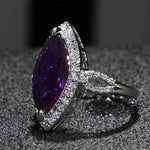 Glamorous Amethyst Zircon Ring - 925 Sterling SilverRing