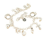 Cross Moon Heart Clock Ball Cube Star Charm Bracelet - 925 Sterling SilverBracelet