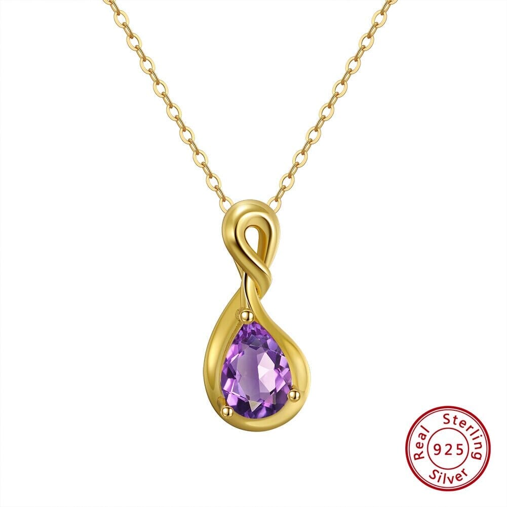 7mm Amethyst Citrine Garnet Necklace - 925 Sterling SilverNecklaceAmethyst