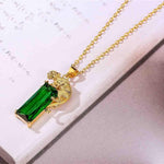 Metallic Emerald Leopard Crystal PendantPendant