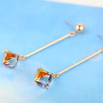 Lovely Fashion Square Color Crystal Dangle EarringsEarrings