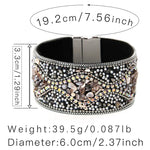 Bohemian Retro Punk Style Full Rhinestone Handmade Bracelet CuffBracelet