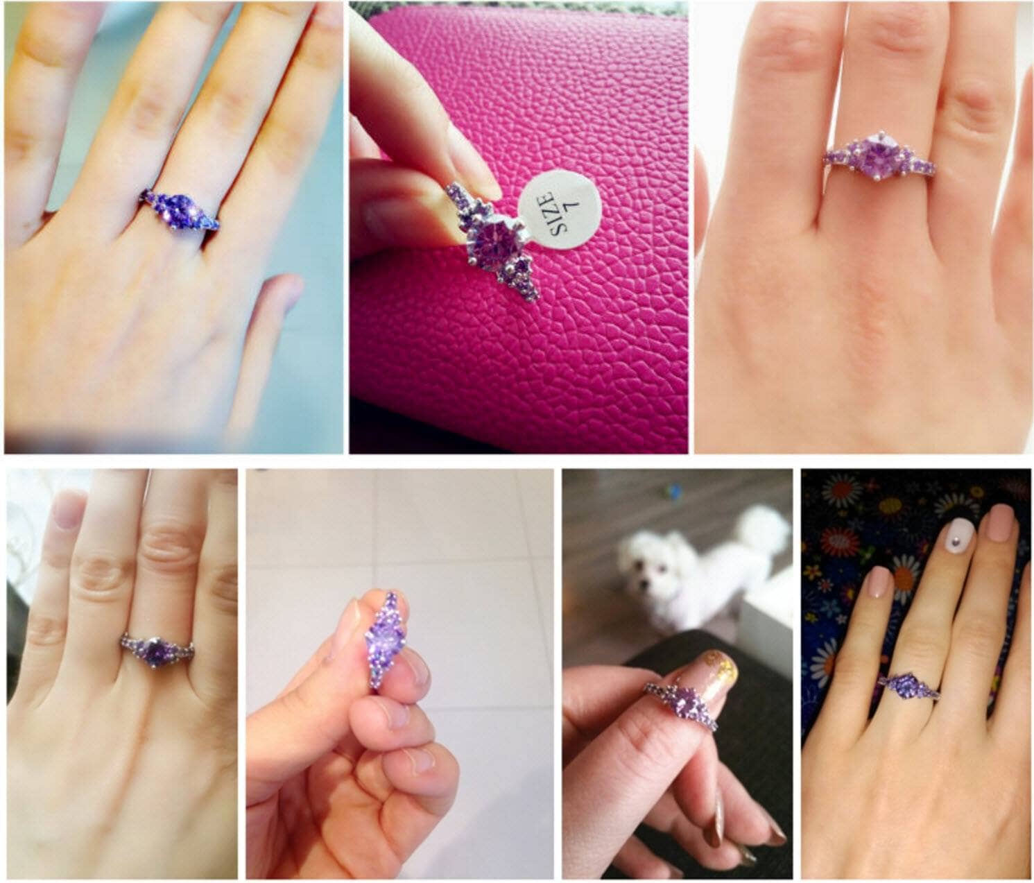 Amethyst Silver Plated Ring DiamondRing